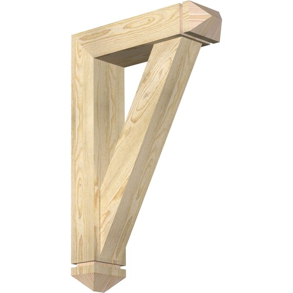 Ekena Millwork Traditional Arts and Crafts Rough Sawn Bracket w/ Offset Brace, Douglas Fir, 6"W x 22"D x 34"H BKT0604X22X34TRA03RDF - main
